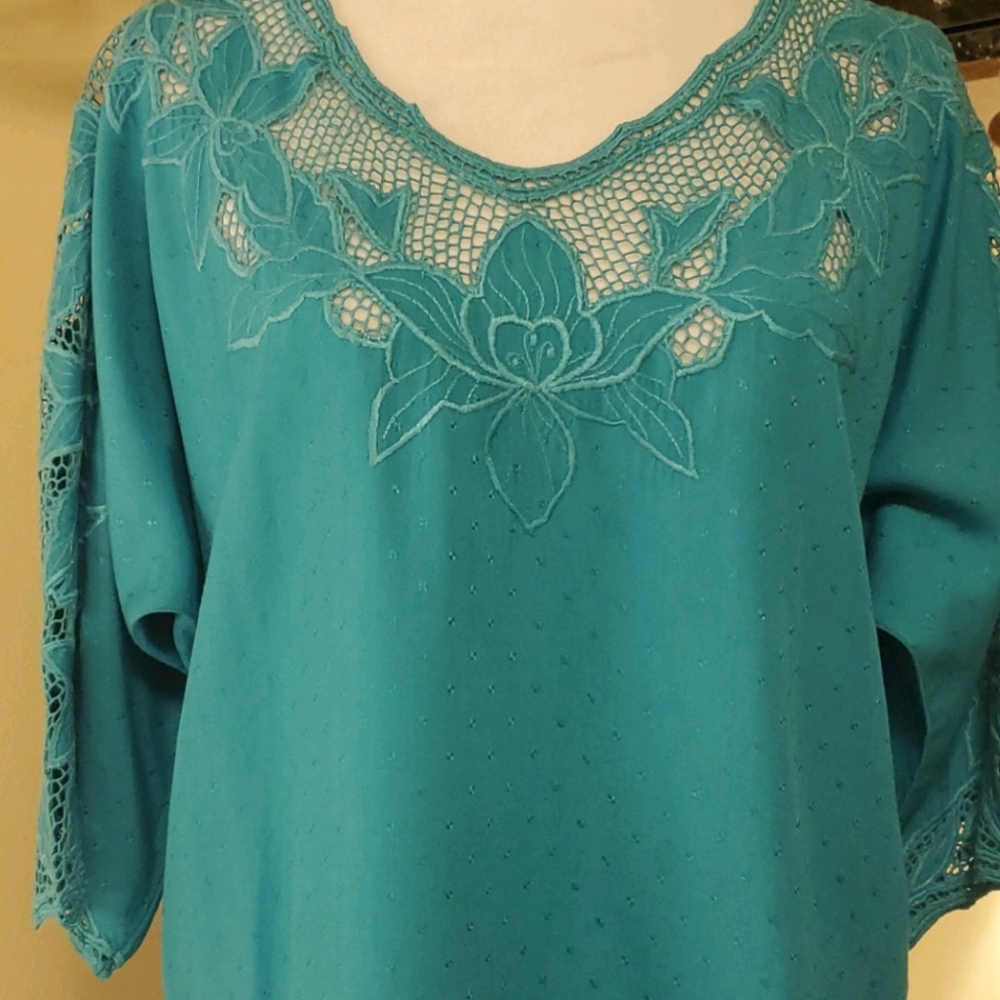Summer top turquoise green sz med